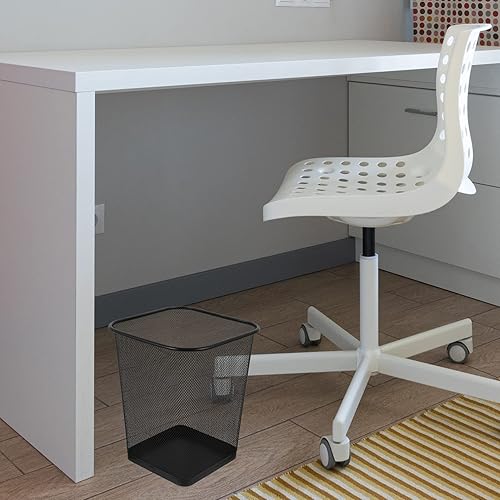 Miniatura 4 de Botes de basura de metal grandes de metal, cubo de basura cuadrado de estilo moderno, contenedor de almacenamiento redondo para baño, dormitorio,