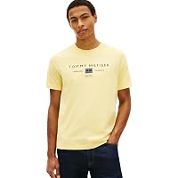 Tommy Hilfiger Uomo T-Shirt Maniche Corte Brand Love Mono Stack in Cotone