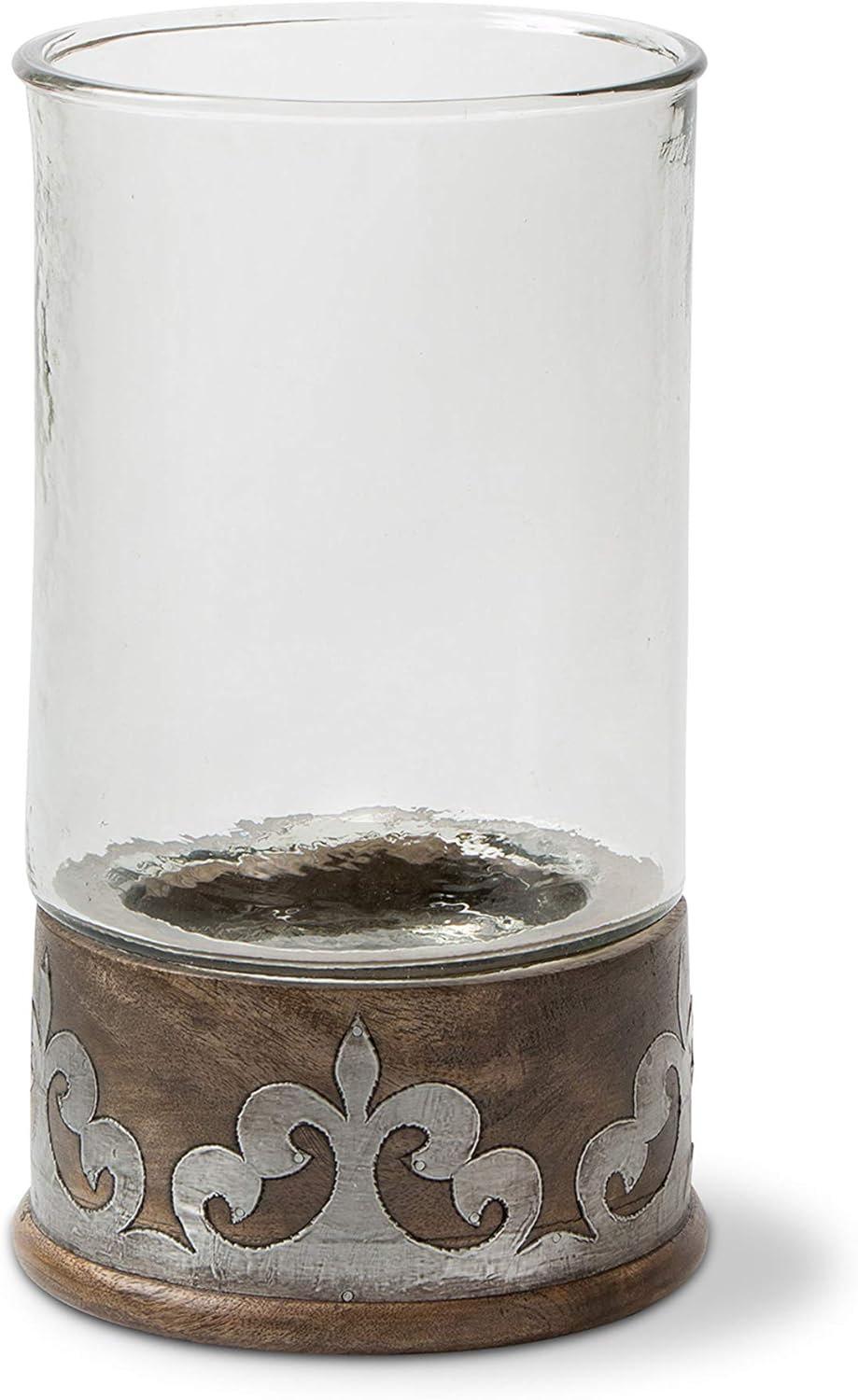 Wood and Inlay Metal Heritage Collection 12.5-Inch Tall Candleholder