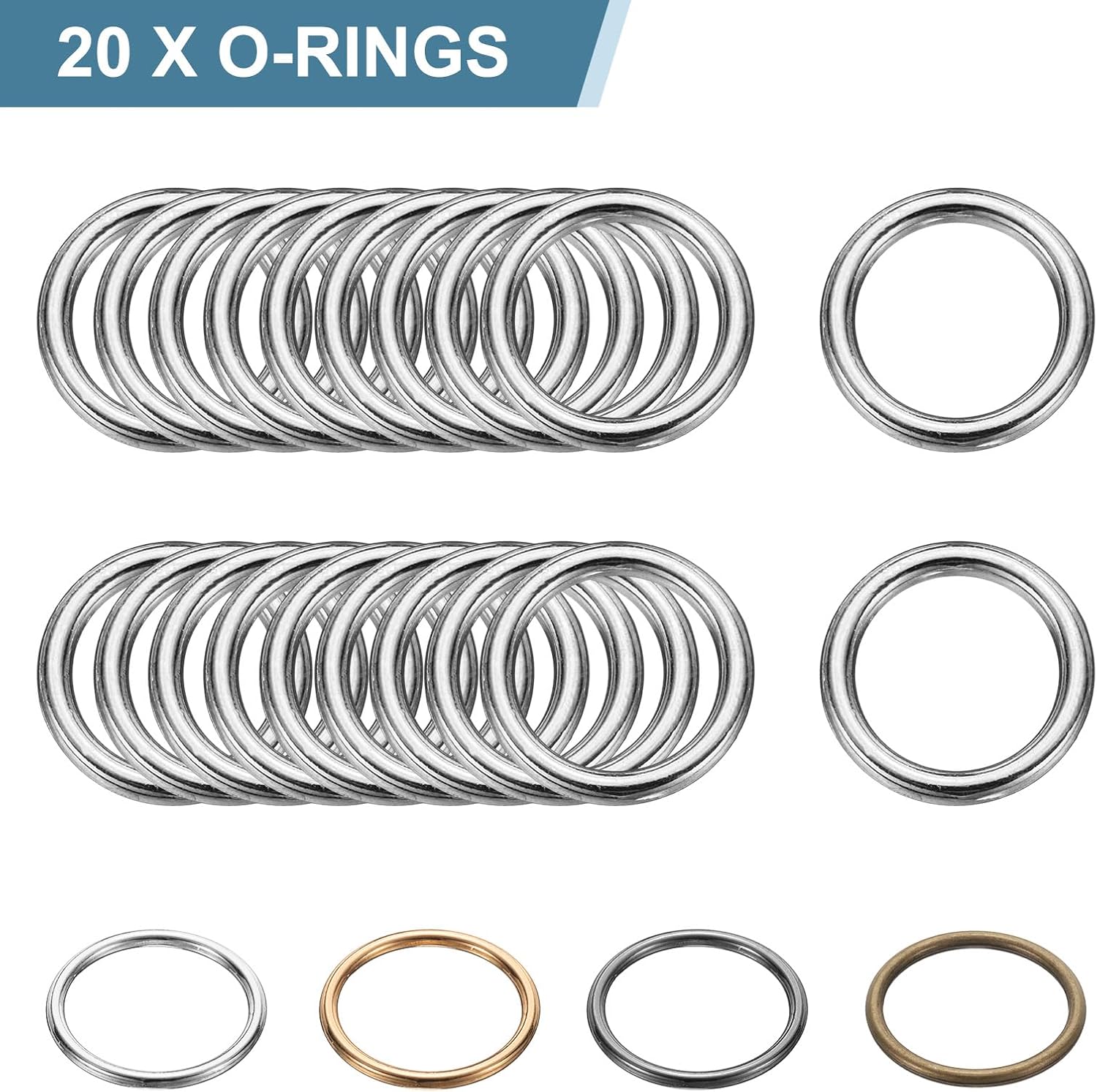 HARFINGTON O Ring Buckles Zinc Alloy Electroplated Round Buckles Multi-Purpose Loop Ring