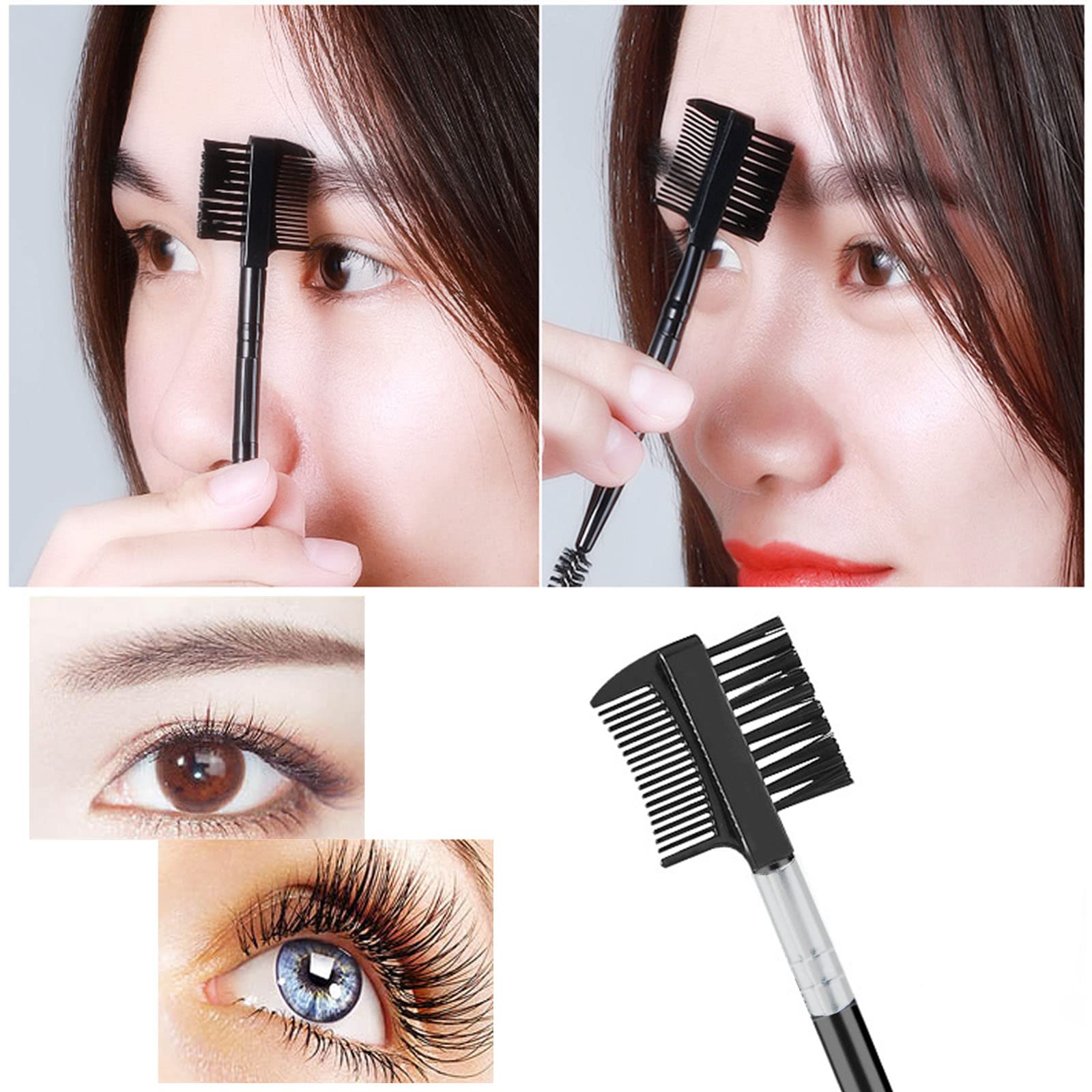 brosse cils,brosse a cils,peigne cils,brosse a sourcils,peigne à cils,Peigne à Cils Brosse à Sourcils, pour Cils et Sourcils Pinceau à Sourcil Femme Outil de Maquillage(noir)