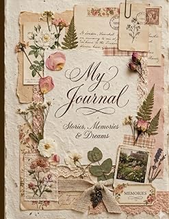 Aesthetic Cottagecore Notebook with Pressed Flowers & Antique Paper Textures for Women, Girls, Writers, and Artists: Multi-Purpose Journal for Writing, Sketching, and Memories