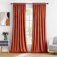 Vista 37 de MIULEE Cortinas de terciopelo amarillo mostaza con aislamiento térmico, cortinas opacas, cortinas de otoño para dormitorio, sala de estar