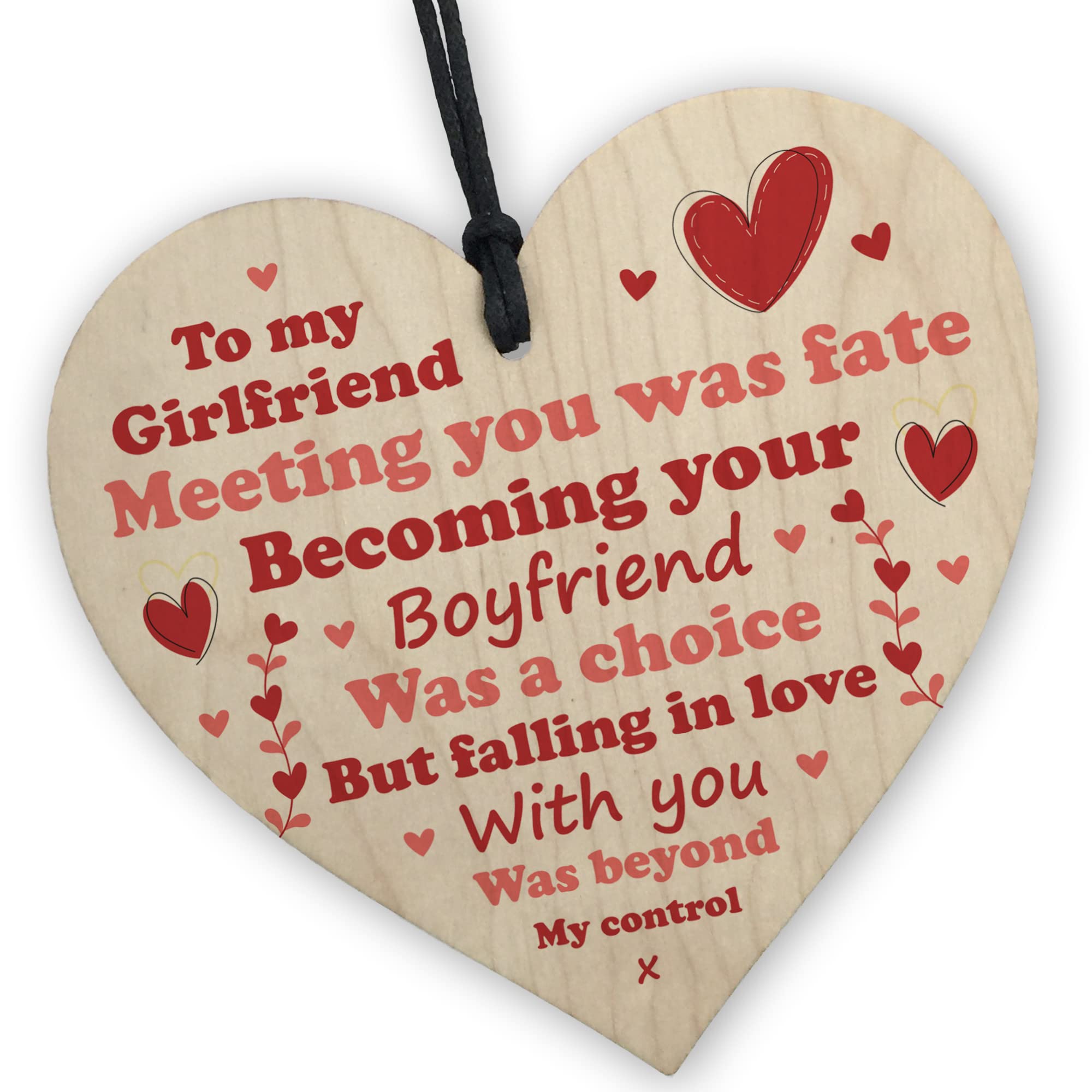 Red Ocean Valentines Gift Girlfriend Red Wood Heart Plaque Gift For Girlfriend For Anniversary Present Gift For Her Keepsake