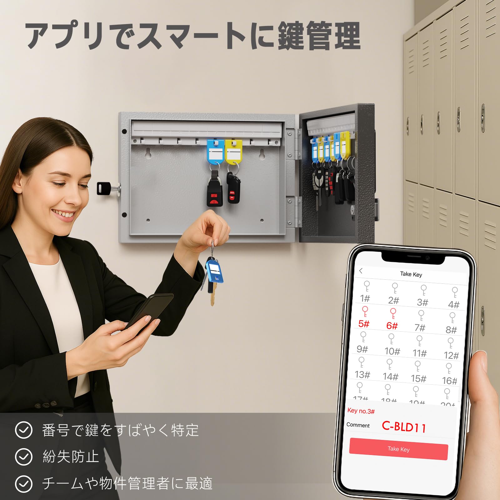 Amazon.co.jp: WeHere キーボックス 壁掛けセキュリティキーボックス