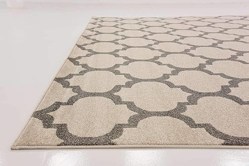 Vista 521 de Unique Loom Trellis Collection - Alfombra estilo marroquí de enrejado gris oscuro (8' 0 pies x 11' 0 pies)
