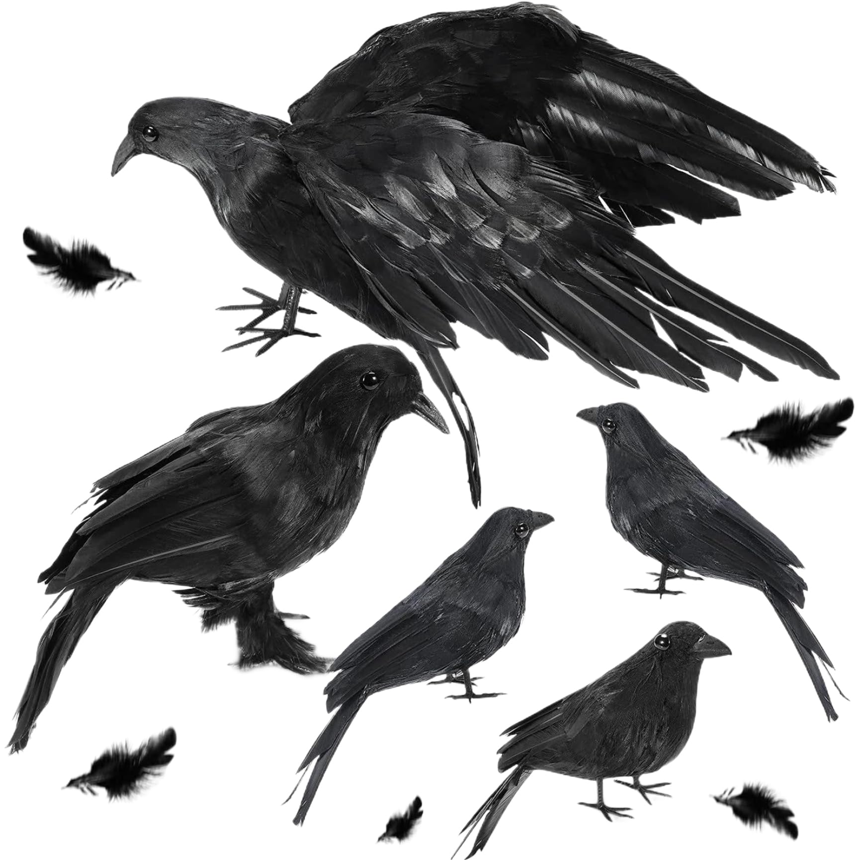 Corbeau d'Halloween pour arbre mort et décoration de fête extérieure