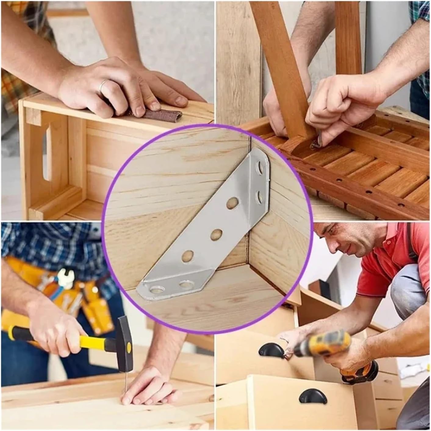 50pcs Fasteners Corner Code Furniture Frame connectors, cabinets, Wooden Tables and Chairs Fixed, Hardware Accessories