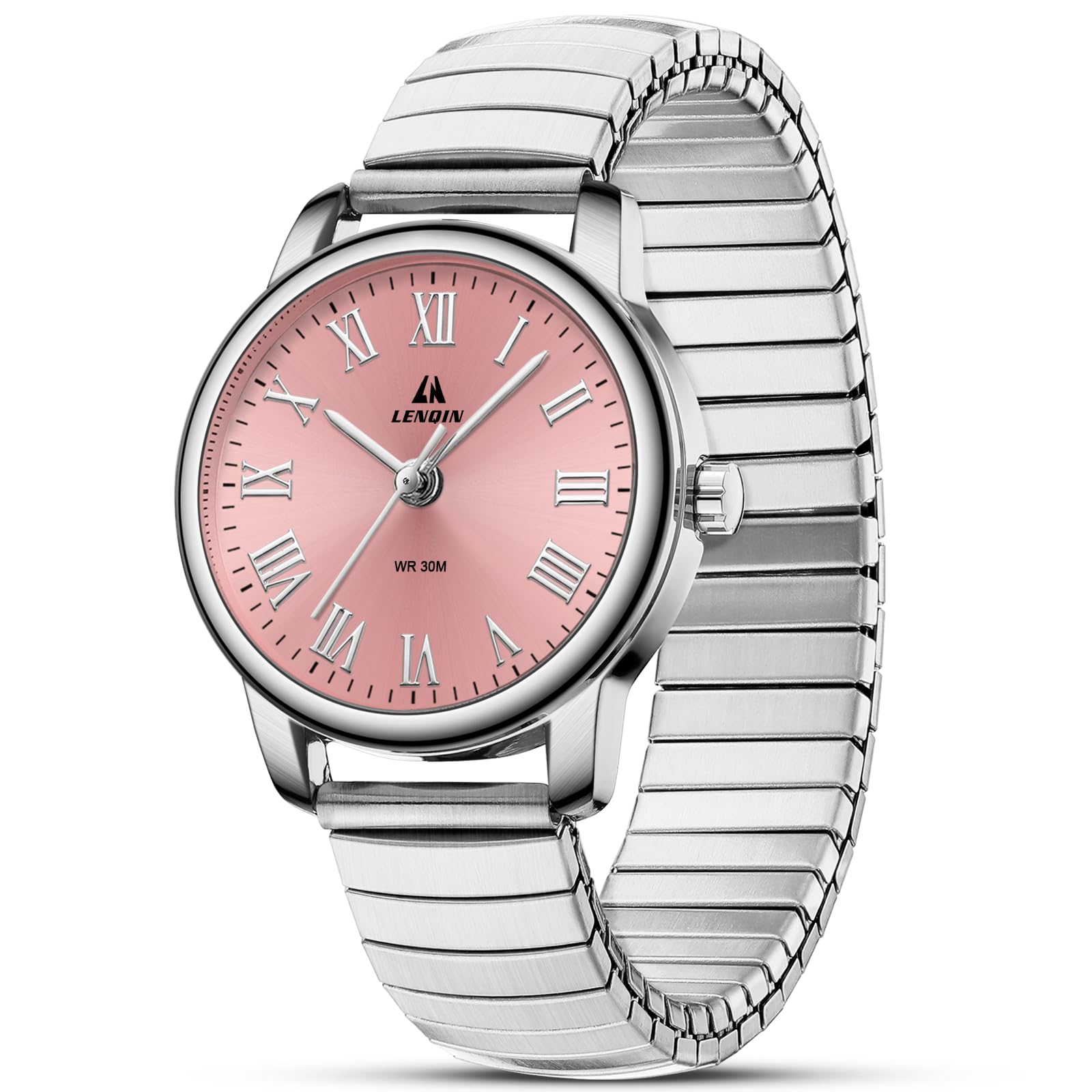 LN LENQIN Damen Uhren Edelstahl Wasserdicht Uhren für Frauen Analog Quarz Römische Ziffern Armbanduhr Damen Expansion Band
