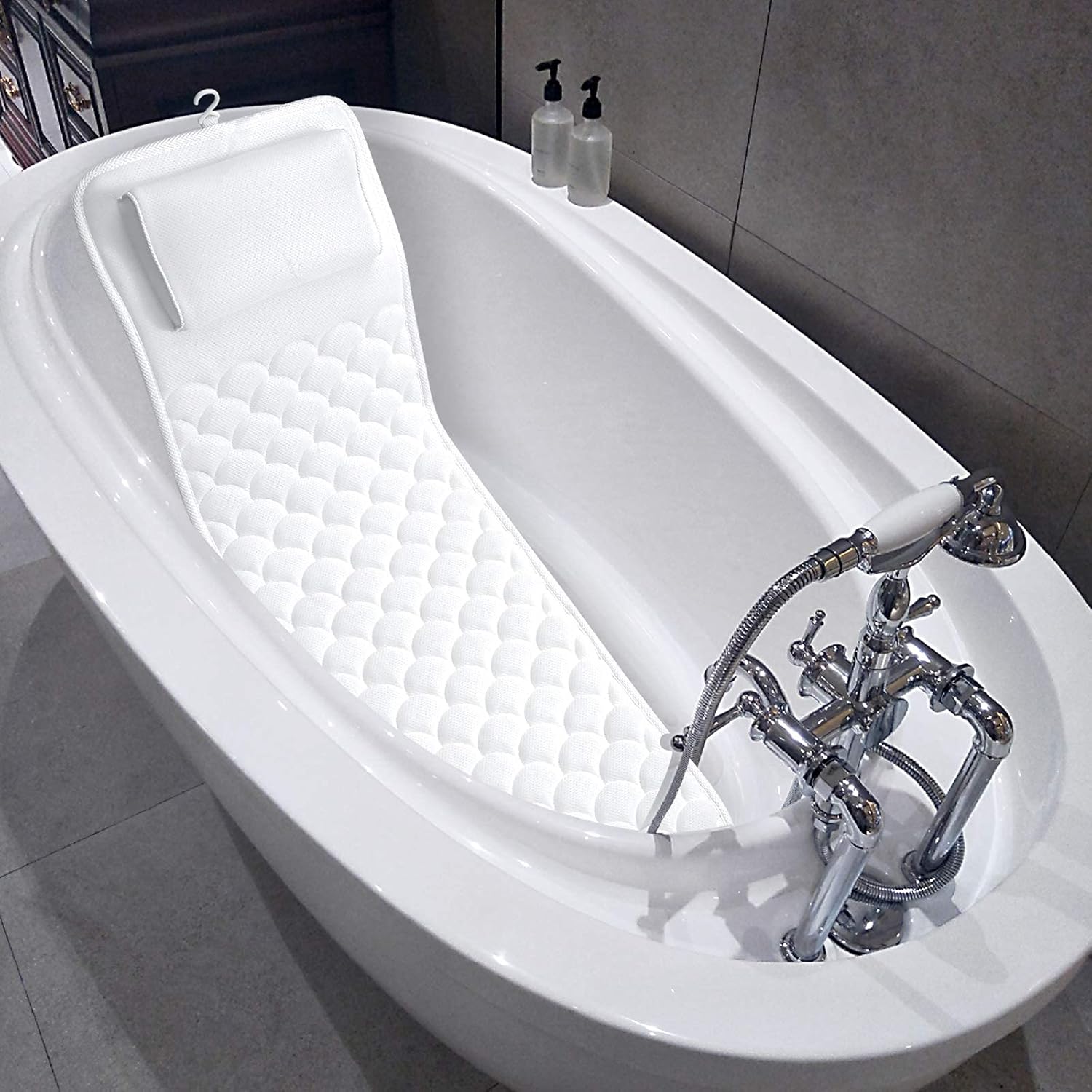 Full Body Bath Pillow, Non-Slip Spa Bathtub Pillow with Extra Thick Head Pillow, Luxury Extra Large Bath Pillow Support Neck, Shoulder, Back for All Bathtub, Hot Tub : Home & Kitchen