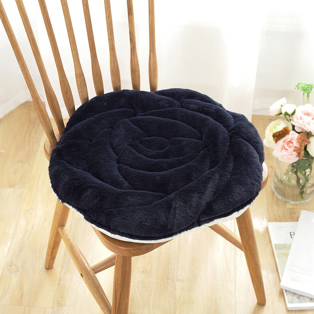 Amazon.co.jp: XSlive ロマンティックローズフラワー型チェアパッド