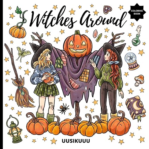 Witches Around An Enchanting Witch Coloring Book