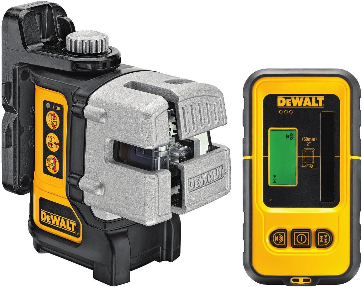 DeWalt 3-Way Self-Levelling Ultra Bright Multi-Line Laser with DE0892 Detector