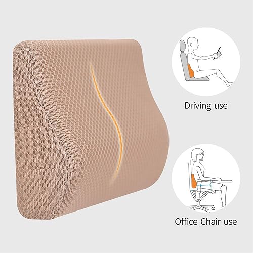 Miniatura 6 de Cojín de apoyo lumbar de espuma viscoelástica para asiento de automóvil ideal como apoyo para la espalda mediabaja para asiento de auto, silla de