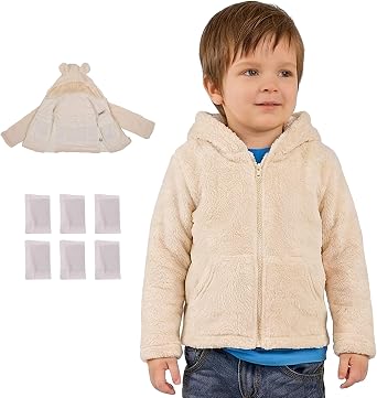 Kids Weighted Compression Sherpa Hooded Jacket Soft, Cozy, and Warm, Removable Weights for Sensory Support