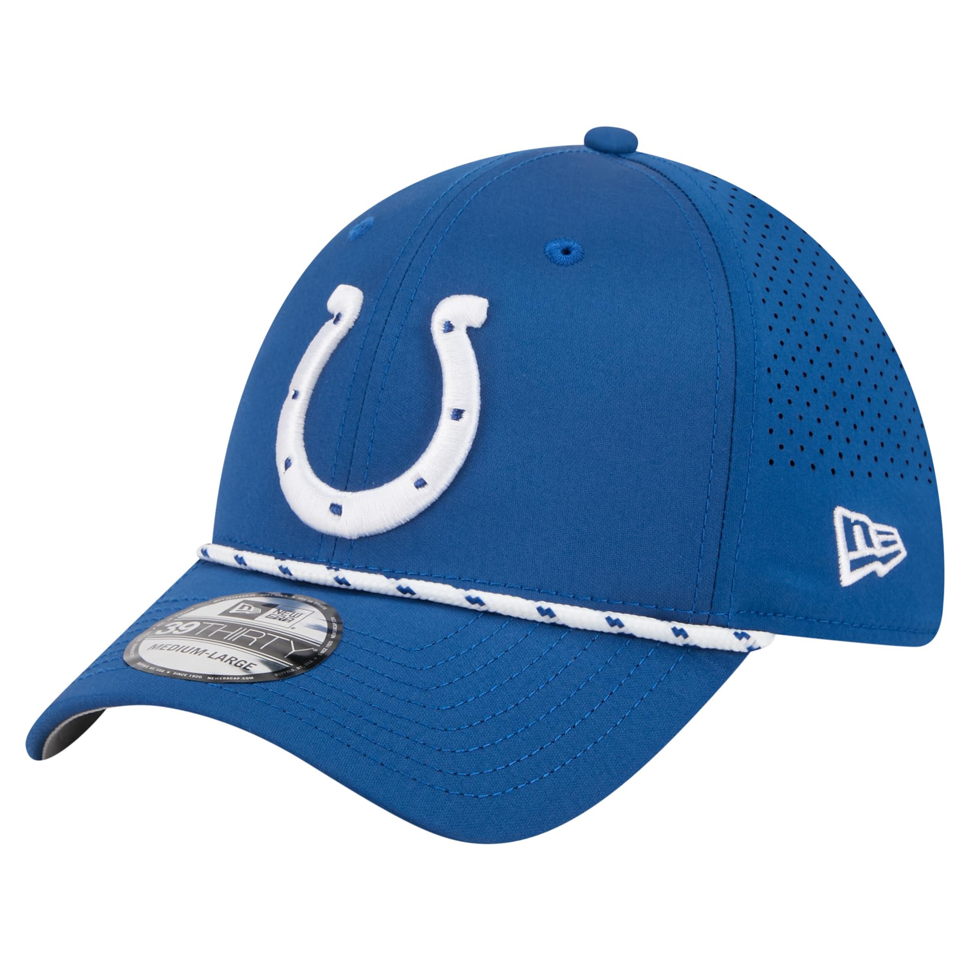 New Era Men's NFL Perforated 39THIRTY Flex Hat, Indianapolis Colts, Royal, S-M — image 1