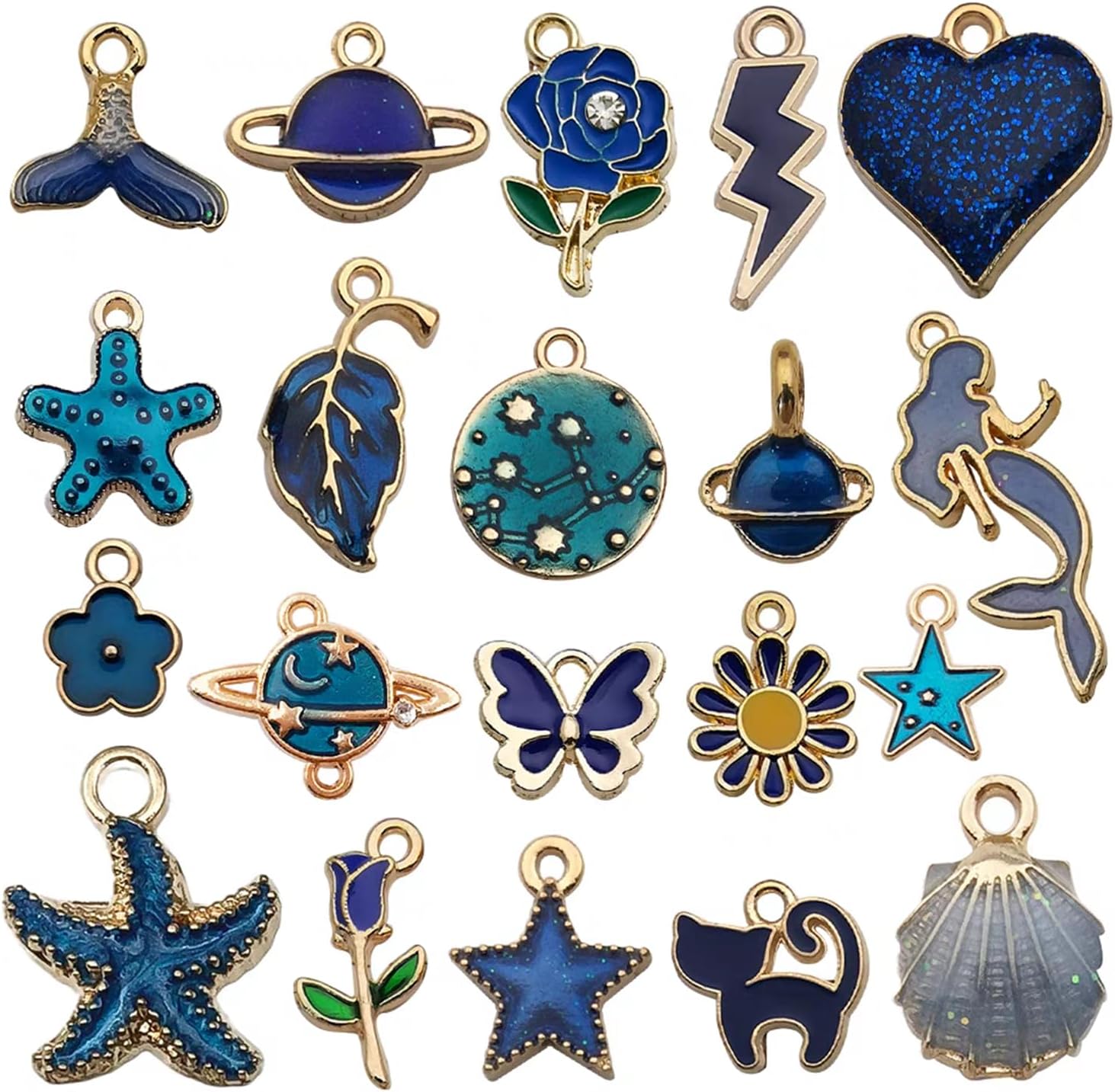 YouLuo 100Pcs Bracelet Charms for Jewelry Making Wholesale Bulk Jewelry Making Bracelets Charm KC Gold Alloy Charm Pendants and Gold Plated Enamel Charms Pendants for Bracelet Necklace - Image 6