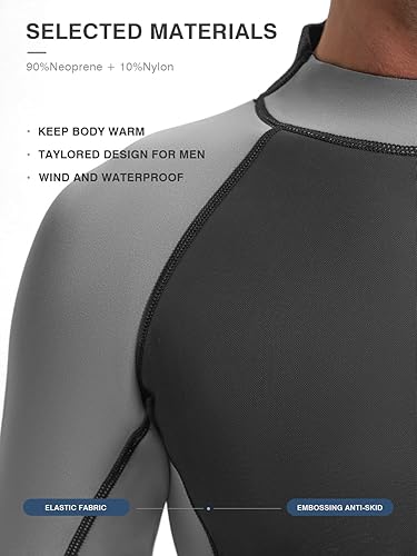 Miniatura 5 de Shorty - Traje de neopreno para mujeres y hombres, 0.118 pulgadas, manga corta, de neopreno, para surf, para adultos, para esnórquel, kayak,