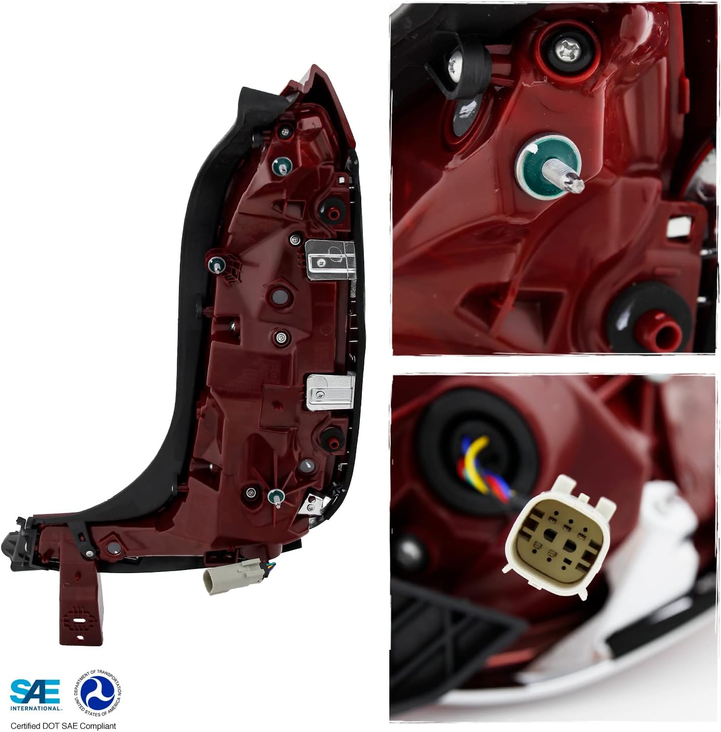 AKKON - Fits 2018 2019 2020 Cadillac XTS Full LED Running Turn Signal Chrome Red Tail Light Driver Left Side Replacement
