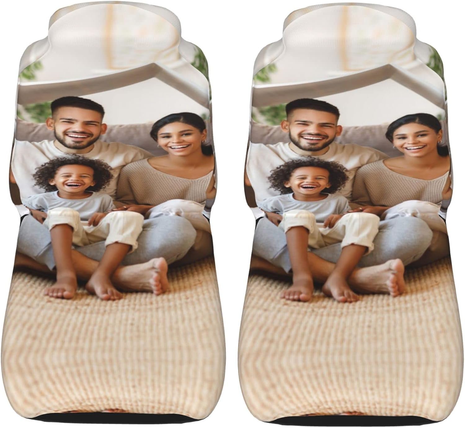 Set of 2 Custom Car Seat Covers for Front Seats Personalized Image Text Logo Seat Protector Case Elastic Universal Auto Interior Cover for Trucks Van Sedan SUV