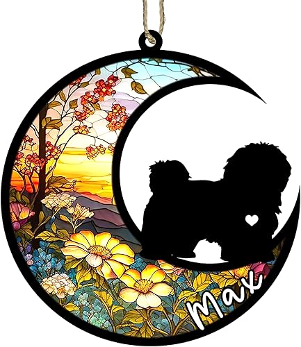 Miniatura 52 de Memorial personalizado para perro, adorno de Navidad de perro pastor alemán con nombre, razas personalizadas, atrapasador de luz para pérdida