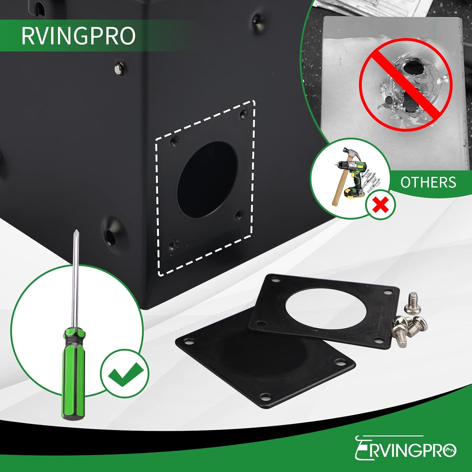 RVINGPRO 30 Amp 125 Volt RV/EV Power Outlet Box Pre-Drilled, Enclosed Lockable Weatherproof Outdoor Electrical Panel with Padlock, NEMA 14-50R Receptacle, ETL Listed, Black - - 