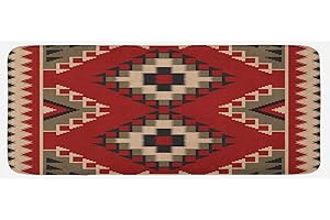 Ambesonne's Artistic Afghan Kitchen Mat: A Culinary Canvas of Middle Eastern Heritage