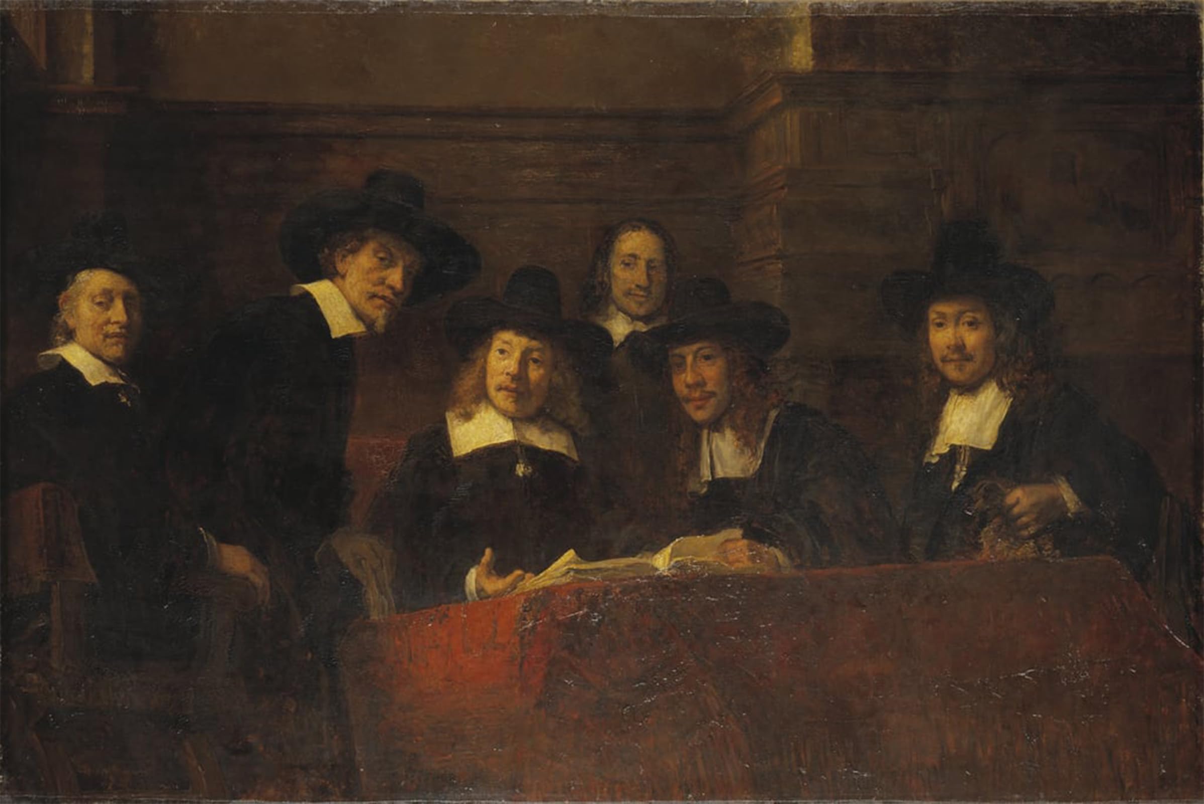 SERENDIPITP Vintage Picture Print on Canvas Wall Art Poster Staalmeesters After Rembrandt by Ernst son Artwork Print Poster for Wall Decor 60x90cm
