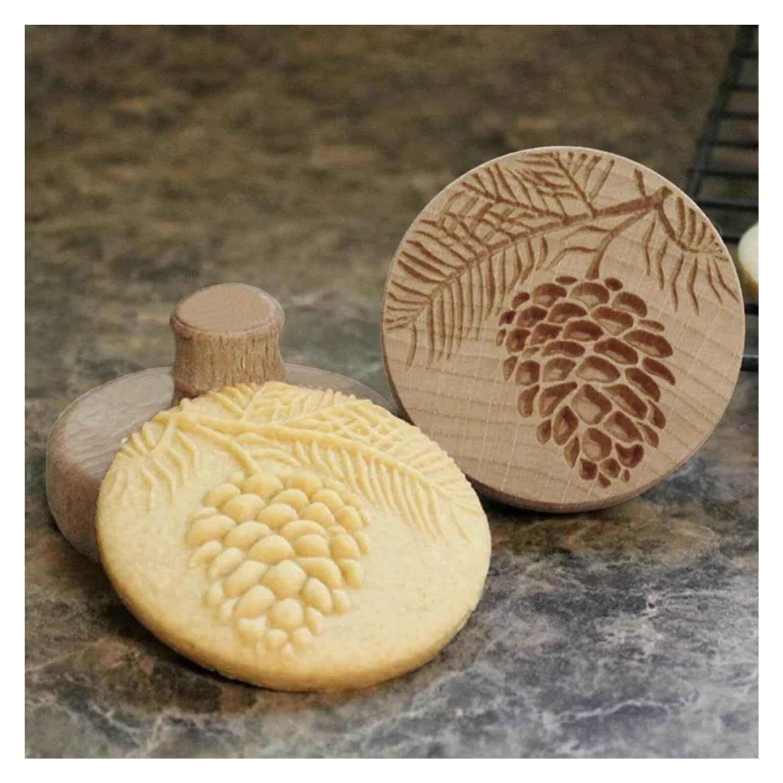Moldes de galletas de madera, galleta, galleta de sello, cortador de galletas, galleta de prensa de molde de madera tallada, galleta de jengibre, estampado de galletas ，Molde de Galletas