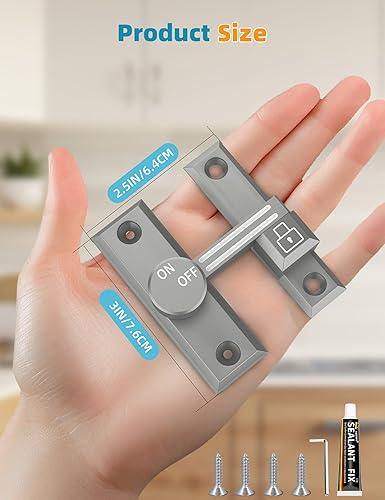 Miniatura 3 de Cerradura de puerta de granero de 90180 grados, pequeños cierres de puerta abatible, cerradura de seguridad para puerta corrediza para granero,