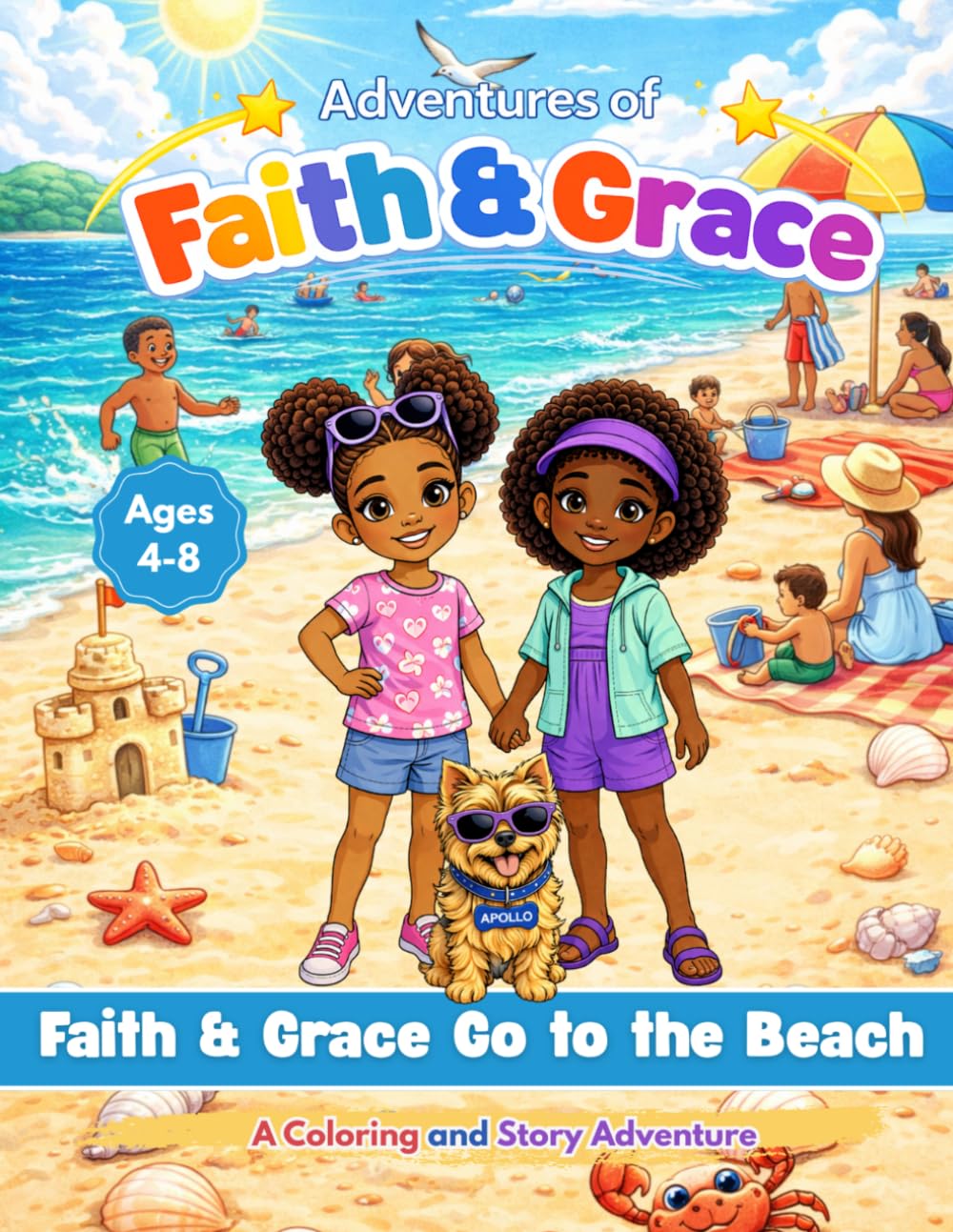 Adventures of Faith & Grace: Faith & Grace Go to the Beach | A Coloring & Story Adventure