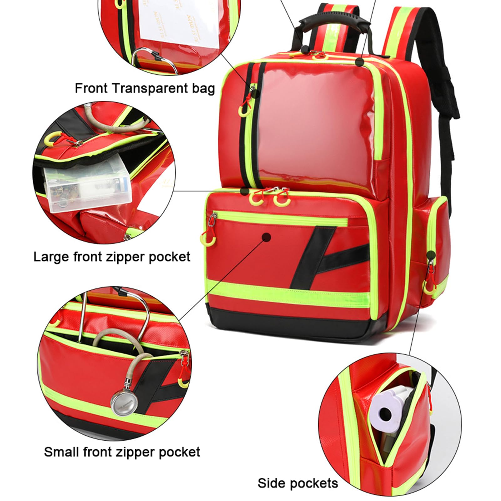 Mochila profesional de primeros auxilios para traumatismos EMT, organizador de suministros médicos de emergencia para paramédicos, ideal para coche, hogar, camping y senderismo