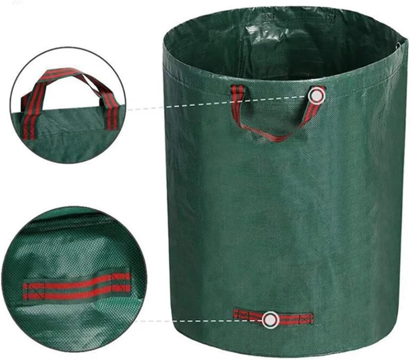 32/72gal Large Capacity Garden Waste Storage Bag Leaf Sack Trash Foldable Garbage Bins Collection Container Reusable Yard Waste Bags(120L D45xH76cm)