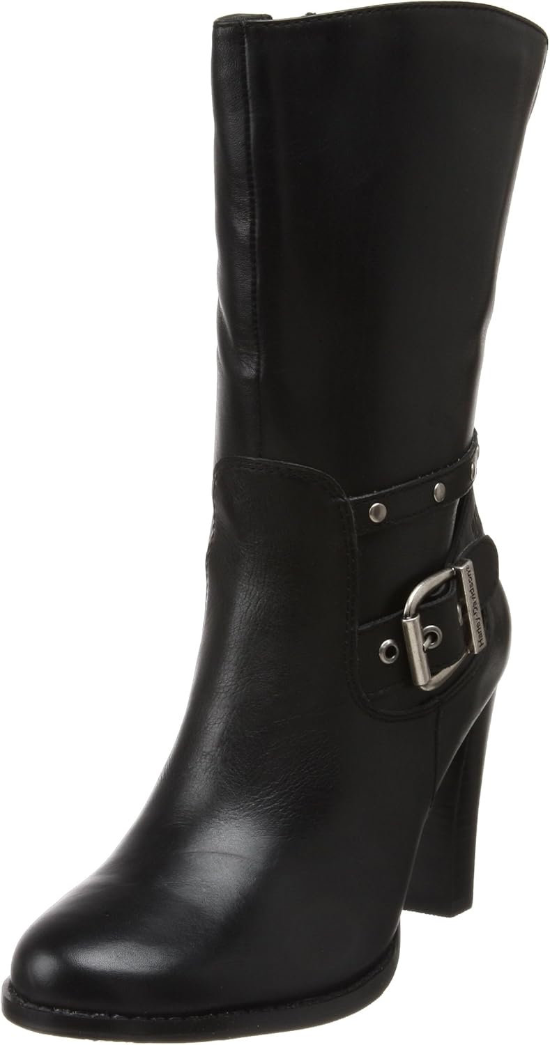 HarleyDavidson Women's Estelle Boot, Black, 8 M US MidCalf