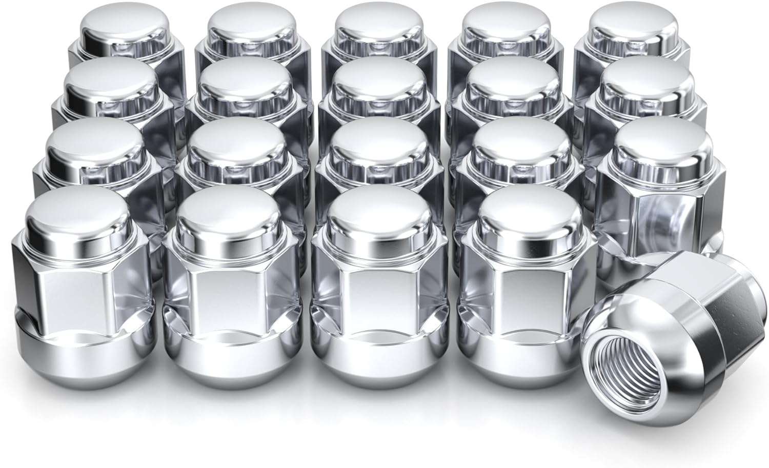White Knight M12x1.5 Lug Nuts for Select Honda and Acura, Factory Style Chrome Radius Seat – WN20107-20AM (20 Pack)