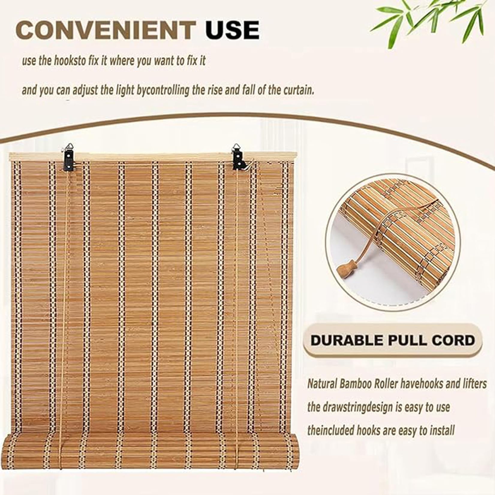 Tenda a Rullo in bambù per interni,80x120cm Tende a Avvolgibile in Bambù Naturale,Fatto A Mano Tenda Legno di Home Balcone Patio Privacy Protezione Parasole Traspirante,decorazione domestica
