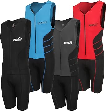 Triathlon Suit Men Racing Tri Cycling Skin Suit Sleeveless - Bonus Race Bib Belt