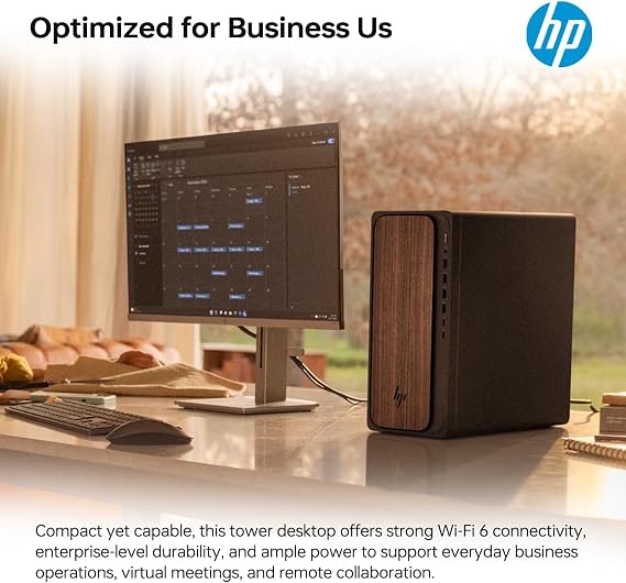 HP 2025 OmniDesk Business Next Gen AI PC Desktop, Intel Core Ultra 7 265, 400 W Power Supply,16GB DDR5 RAM,2TB SSD, USB-C, Wi-Fi 6,Bluetooth 5.4,Wired KB & Mouse, Windows 11 Home