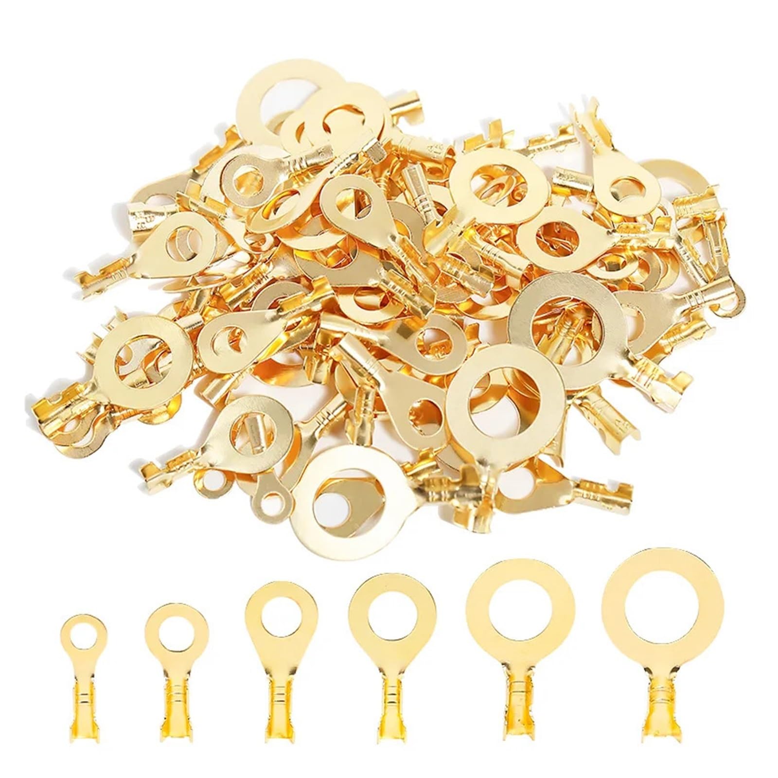 Umexidra One Color Ring Insulated Wire Connector, Ring Insulated Crimp Terminal Lugs M3-M10 100Pcs Each(M10-100Pcs)