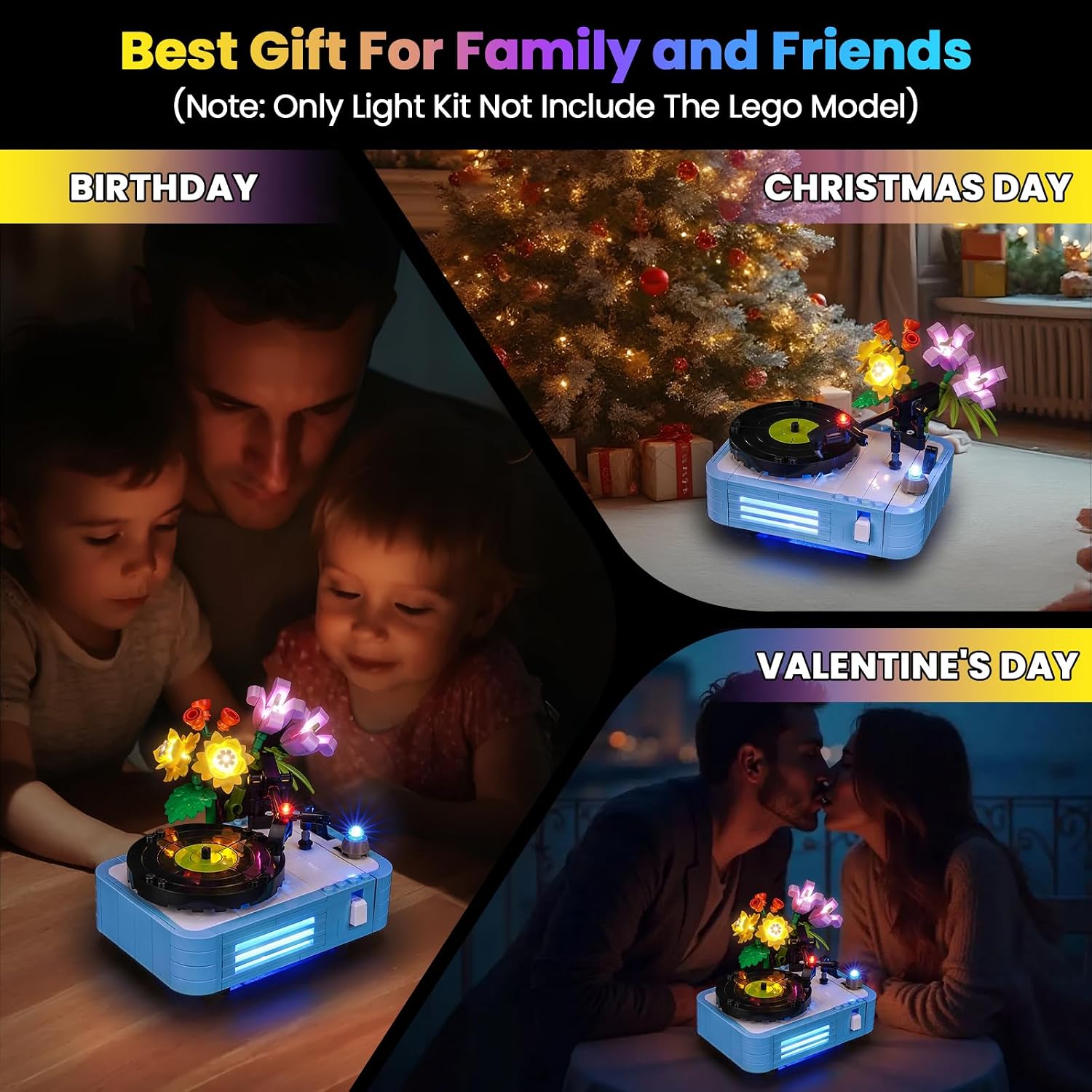 Upgraded Led Light Kit Compatible with Lego Record Player with Flowers Building Set, Lights Decoration Compatible with Lego 31172 (Model Not Included)