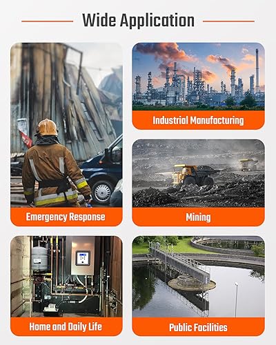 Miniatura 6 de TopTes Guard-101 - Detector de gas, 4 monitores de gas para H2S, CO, LEL y O2, con alarmas de vibración, visuales y audibles, batería de 14 horas de