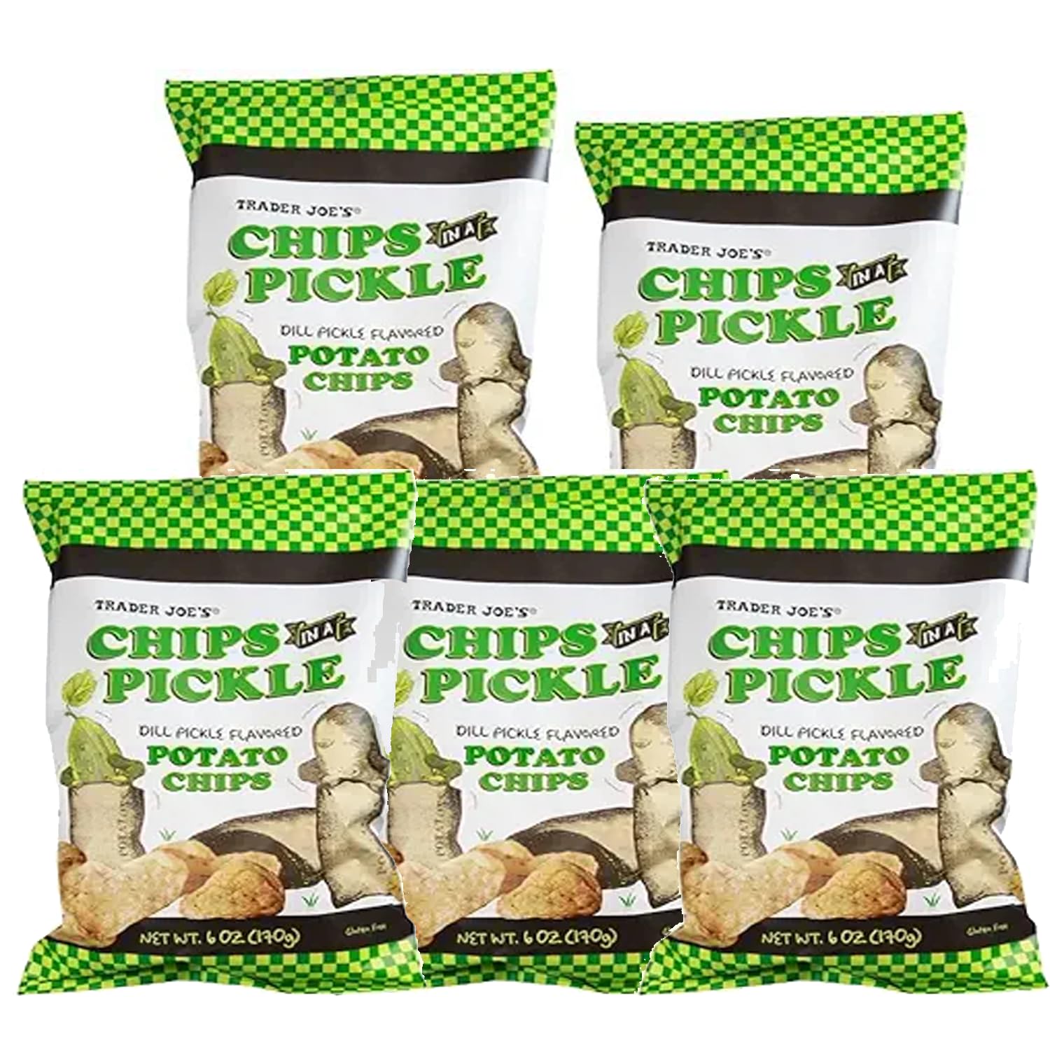 Trader Joe's Chips And Snack - All Flavors (Chips in a Pickle - 6 Oz, 5 Pack)