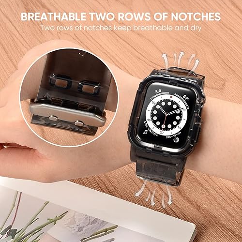 Miniatura 4 de Correas de reloj transparentes compatibles con Apple Watch Band de 1.772 pulgadas, 1.732 pulgadas, 1.654 pulgadas, 1.614 pulgadas, 1.575 pulgadas,