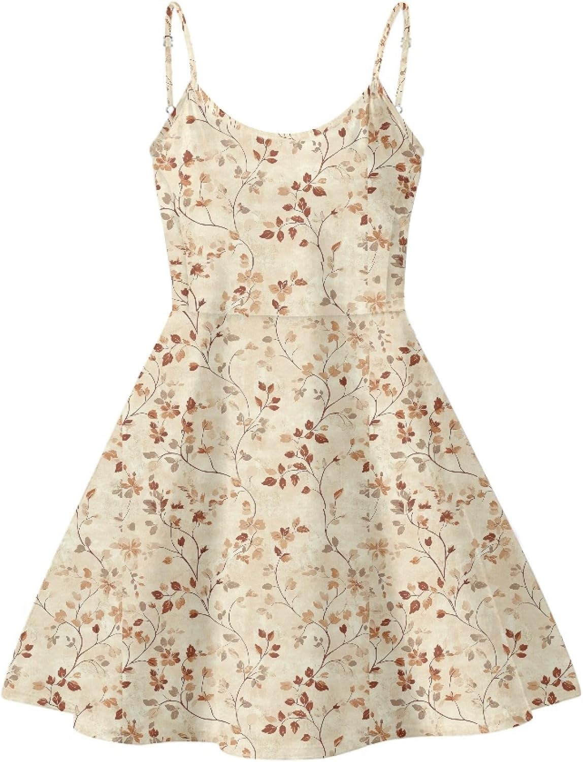 Womens Sundresses Spaghetti Strap Floral A Line Empire Waist Summer Fashion Hawaiian Cute Boho Casual Mini Dress - Image 4