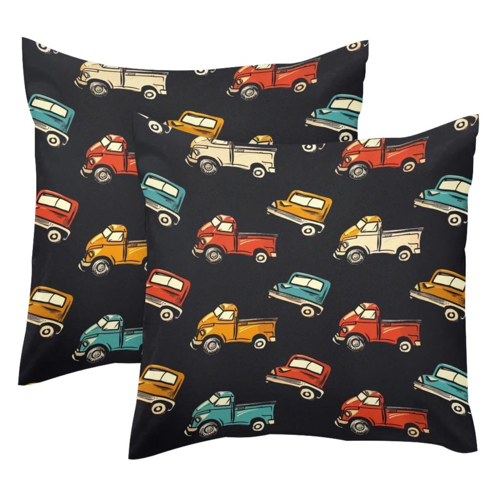 Housses de coussin velours double face de qualité supérieure au design automobile rétro