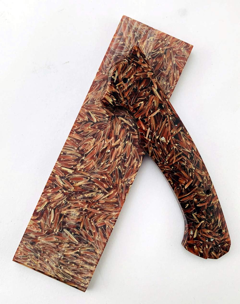2pcs Grain Resin Knife Handles Scales Composite Material EDC DIY Tools for Knives Making Blank Blades Slingshot Jewelry Making Sting Ring