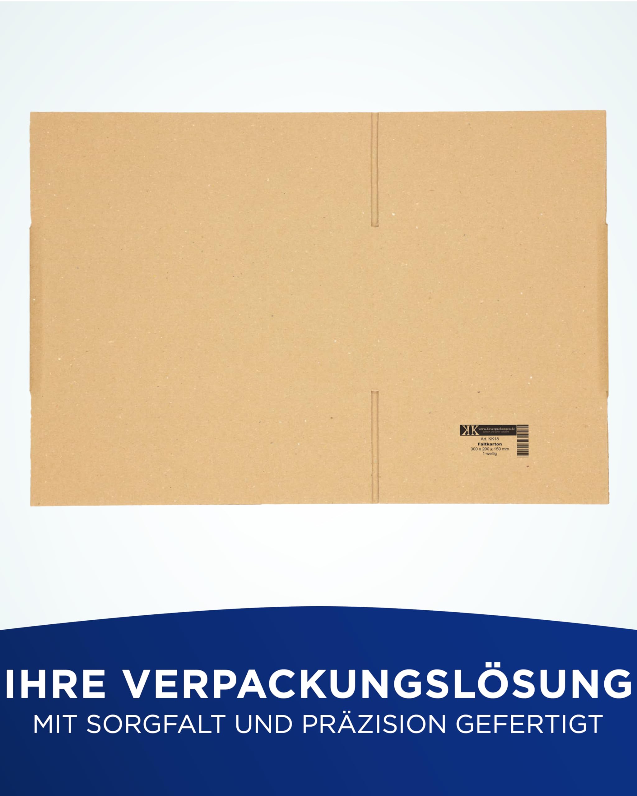 KK Verpackungen Versandkartons 300 x 200 x 150 mm Braun 1-wellig (Außenmaß 306 x 206 x 158 mm) | 200 Stück, Faltkartons Kartons für Versand als DHL Päckchen M DPD Hermes GLS Paketklasse S (KK18)