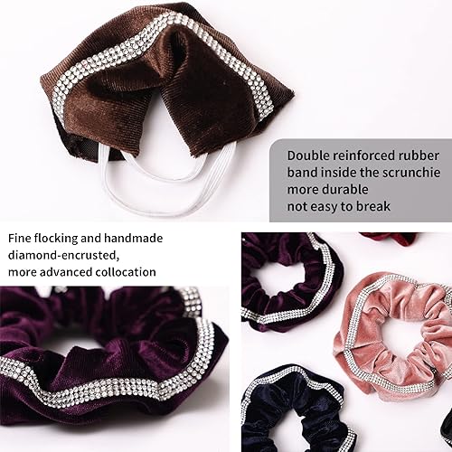 Miniatura 2 de Coleteros de terciopelo para mujer, coleteros grandes para cabello grueso, suaves y elegantes, para niñas, accesorios para el cabello con