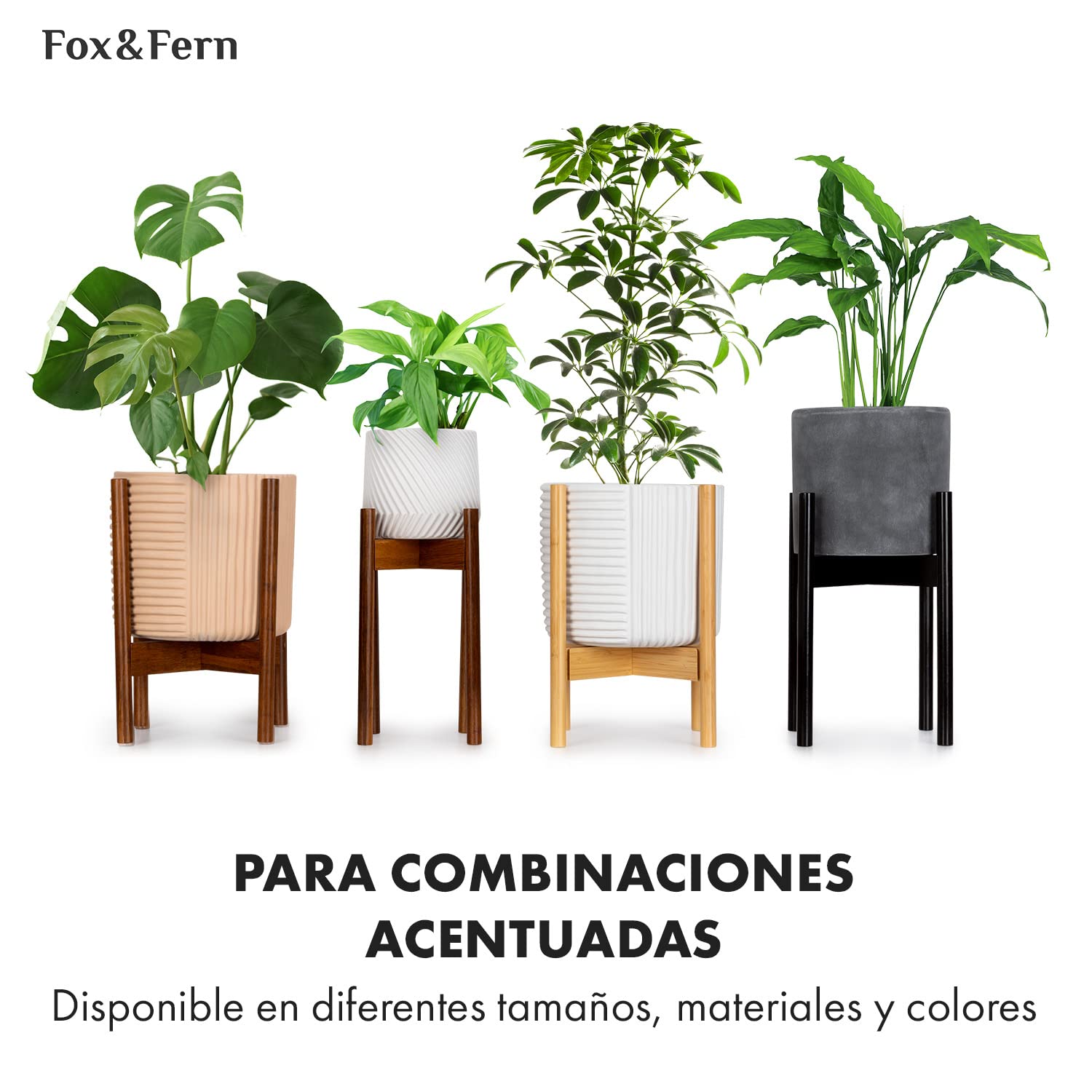 Fox & Fern Macetero, Maceteros Decorativos Interior, Macetas Exterior Grandes, Una Maceta Grande Plantas y Flores Resistente a Rayos UV y Heladas, Maceteros Exterior Tapón de Drenaje, Polystone