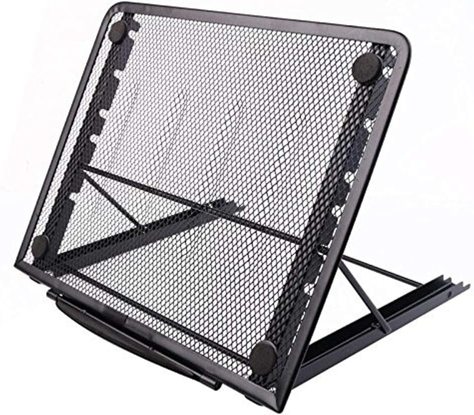 Mesh Ventilated Adjustable Laptop Stand for Laptop/Notebook/iPad/Fire 7/Fire 8/Fire 10/Samsung Tab/Tablet and More (Black)